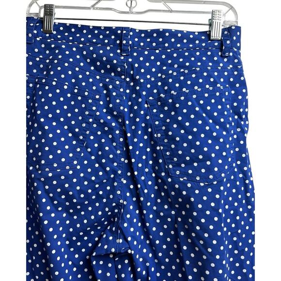 Lauren Jeans Co. Ralph Lauren Size 10 Blue White Polka Dot Capri Pants - Picture 10 of 13